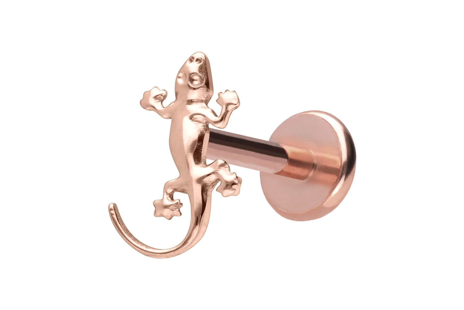 Titan Labret Piercing mit Push Fit GECKO